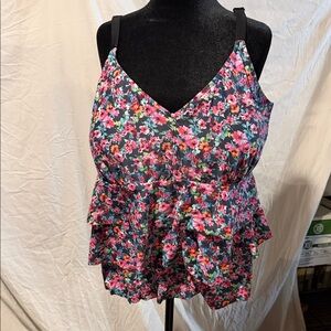 Floral Tankini  Top - Pink Multi